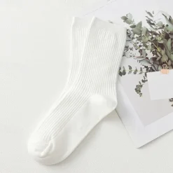 Men's 5 Pairs Multi Packs Socks Running Socks Casual Socks Black White Color Plain Vacation Sports & Outdoor Daily Basic Medium Spring Fall Fashion Casual