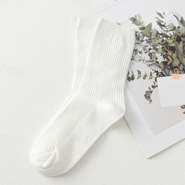 Men's 5 Pairs Multi Packs Socks Running Socks Casual Socks Black White Color Plain Vacation Sports & Outdoor Daily Basic Medium Spring Fall Fashion Casual