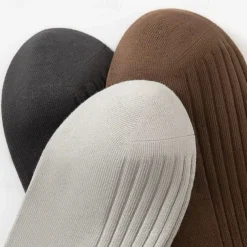 Men's 5 Pairs Multi Packs Socks Running Socks Casual Socks Black White Color Plain Vacation Sports & Outdoor Daily Basic Medium Spring Fall Fashion Casual