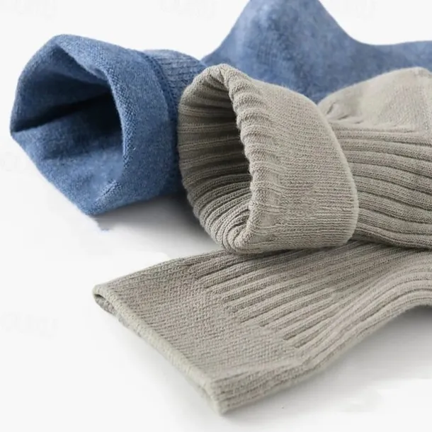 Men's 5 Pairs Multi Packs Socks Running Socks Casual Socks Black White Color Plain Vacation Sports & Outdoor Daily Basic Medium Spring Fall Fashion Casual