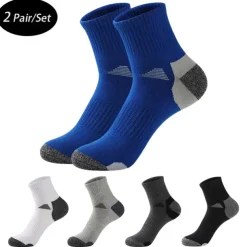 Men's 2 Pairs Socks Crew Socks Black White Color Color Block Daily Wear Vacation Weekend Patchwork Medium Fall & Winter Warm Ups