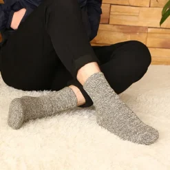 Men's 5 Pairs Socks Wool Socks Crew Socks Rainbow Color Plain Daily Wear Vacation Weekend Warm Fall & Winter Warm Ups