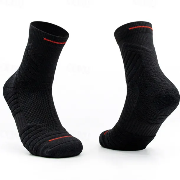 Men's 3 Pairs Sport Socks / Athletic Socks Crew Socks Black White Color Plain Casual Daily Medium Summer Spring Fall Stylish Traditional / Classic