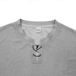 Men's 2 Piece Waffle Henley Shirt T-shirt Suits Tracksuit Short Sleeve Short Sleeves Short Pant Henley Summer Solid Color Drawing Gymnatics Casual 2 Piece Vacation Daily Wear Activewear Black White