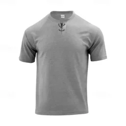 Men's 2 Piece Waffle Henley Shirt T-shirt Suits Tracksuit Short Sleeve Short Sleeves Short Pant Henley Summer Solid Color Drawing Gymnatics Casual 2 Piece Vacation Daily Wear Activewear Black White