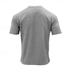 Men's 2 Piece Waffle Henley Shirt T-shirt Suits Tracksuit Short Sleeve Short Sleeves Short Pant Henley Summer Solid Color Drawing Gymnatics Casual 2 Piece Vacation Daily Wear Activewear Black White