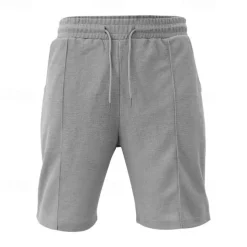 Men's 2 Piece Waffle Henley Shirt T-shirt Suits Tracksuit Short Sleeve Short Sleeves Short Pant Henley Summer Solid Color Drawing Gymnatics Casual 2 Piece Vacation Daily Wear Activewear Black White