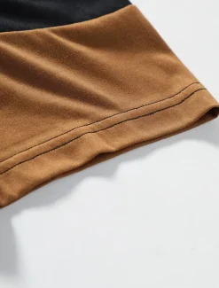 Men's 2 Pieces Outfits T-Shirt and Drawstring Shorts Set Short Sleeve Crewneck Summer Color Block Fashion Sport Casual 2 Piece Vacation Casual Daily Wear Red Blue khaki Top Tee for Men