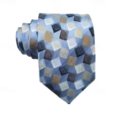 Men's 100% Silk Ties Business Formal Solid Color Striped Formal Office Work