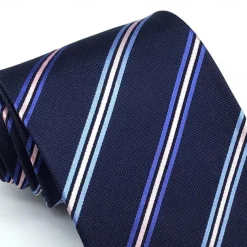 Men's 100% Silk Ties Business Solid Color Striped Formal Office Work