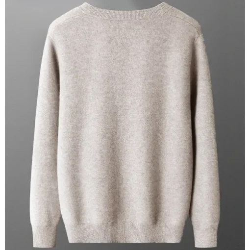 Men's 100% Wool Cardigan Sweater Knit Button Up Solid Color V Neck Knitwear Elegant School Training Clothing Apparel Bishop Sleeve Fall Winter Black khaki S M L XL