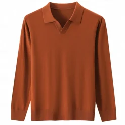 Men's 100% Wool Pullover Sweater Knit V Neck Solid Color Turndown Knitwear Elegant Outdoor Home Clothing Apparel Spring Fall Black Navy Blue S M L