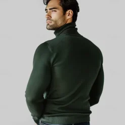 Men's 100% Wool Pullover Sweater Jumper Knit Solid Color Turtleneck Knitwear Elegant Christmas Outdoor Clothing Apparel Fall Winter Black Red S M L