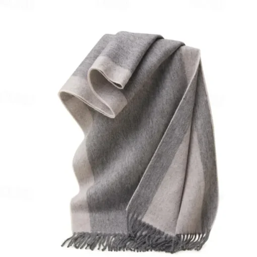 Men's 100% Wool Rectangle Scarf School Christmas Outdoor Red Navy Blue Scarf