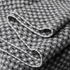 Men's 100% Wool Rectangle Scarf School Christmas Outdoor Black Ivory Scarf