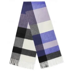Men's 100% Wool Rectangle Scarf School Christmas Outdoor Pink Red Scarf