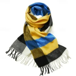 Men's 100% Wool Rectangle Scarf School Christmas Outdoor Pink Red Scarf