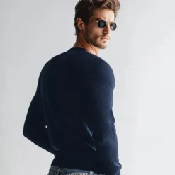 Men's 100% Wool Sweater Pullover Sweater Jumper Knit Solid Color Crew Neck Knitwear Elegant School Training Clothing Apparel Fall Winter Black White S M L