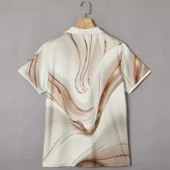 Men's Abstract Geometic Polo Short Sleeve Polo Shirts Lapel Business Casual Business Athleisure Daily Wear 3D Print Buttons Summer Yellow Pink Blue