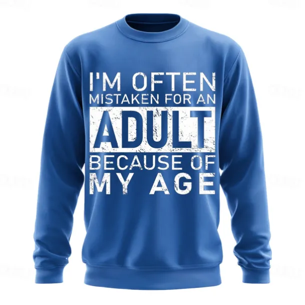 Men's Act My Age Funny Slang Sweatshirt Fashion Daily Long Sleeve Crew Neck Black White Crewneck 3D All Seasons Designer