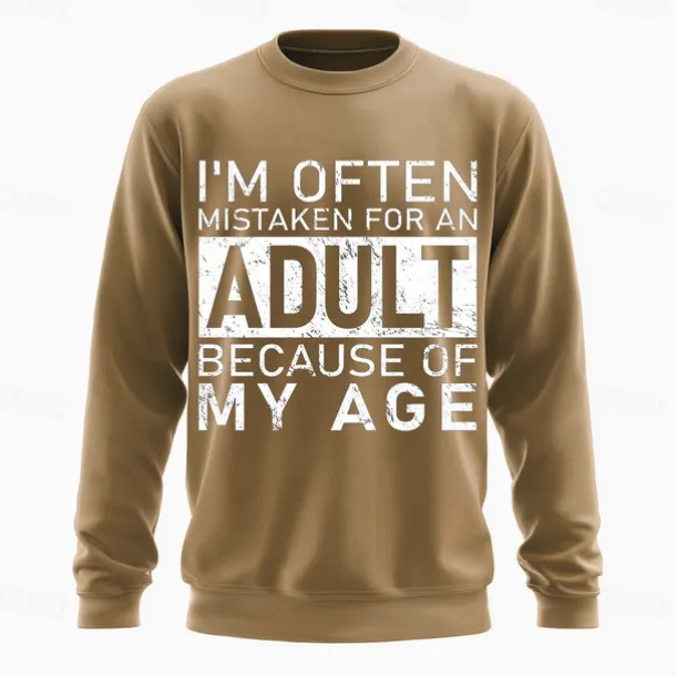 Men's Act My Age Funny Slang Sweatshirt Fashion Daily Long Sleeve Crew Neck Black White Crewneck 3D All Seasons Designer