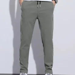 Men's Active Pants Trousers Casual Pants Pocket Drawstring Elastic Waist Color Block Comfort Outdoor Daily Going out Fashion Streetwear Black Green
