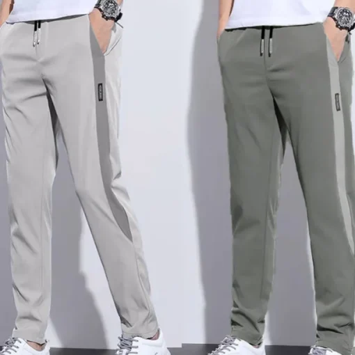 Men's Active Pants Trousers Casual Pants Pocket Drawstring Elastic Waist Color Block Comfort Outdoor Daily Going out Fashion Streetwear Black Green