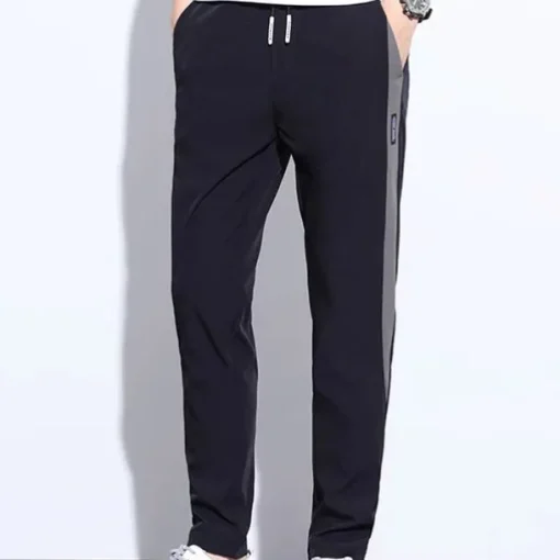 Men's Active Pants Trousers Casual Pants Pocket Drawstring Elastic Waist Color Block Comfort Outdoor Daily Going out Fashion Streetwear Black Green