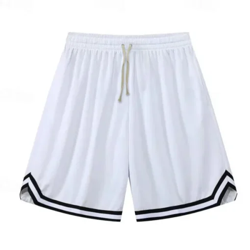 Men's Active Shorts Basketball Shorts Casual Shorts Pocket Drawstring Elastic Waist Plain Comfort Soft Casual Daily Holiday Sports Fashion Black White