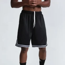 Men's Active Shorts Basketball Shorts Casual Shorts Pocket Drawstring Elastic Waist Plain Comfort Soft Casual Daily Holiday Sports Fashion Black White