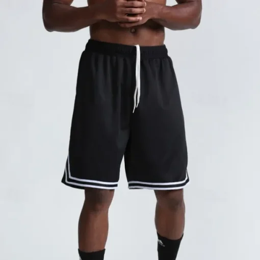 Men's Active Shorts Basketball Shorts Casual Shorts Pocket Drawstring Elastic Waist Plain Comfort Soft Casual Daily Holiday Sports Fashion Black White
