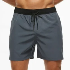 Men's Active Shorts Sweat Shorts Shorts Summer Shorts Pocket Drawstring Elastic Waist Plain Comfort Short Sports Outdoor Daily Going out Fashion Casual Lake blue Wine Micro-elastic