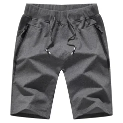 Men's Active Sweat Shorts Pocket Drawstring Elastic Waist Solid Color Comfort Breathable Knee Length Sports Outdoor Daily Stylish Casual / Sporty ArmyGreen Black Inelastic