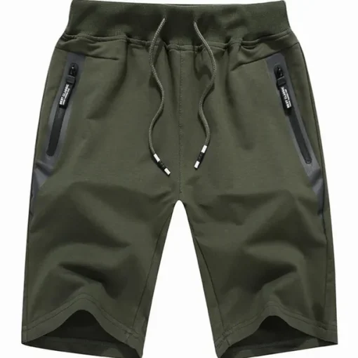 Men's Active Sweat Shorts Pocket Drawstring Elastic Waist Solid Color Comfort Breathable Knee Length Sports Outdoor Daily Stylish Casual / Sporty ArmyGreen Black Inelastic