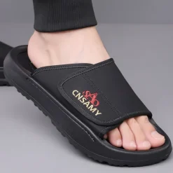Men's Adjustable Slide Sandals - Comfortable Non-Slip Lightweight Casual Slippers for Indoor and Outdoor Use