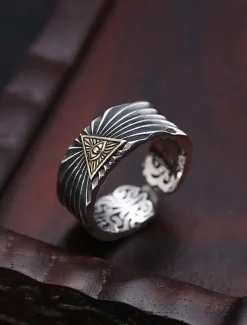 Men's Adjustable Vintage Ring - Eye of Providence Design, Perfect for Gothic and Boho Styles
