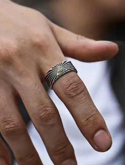 Men's Adjustable Vintage Ring - Eye of Providence Design, Perfect for Gothic and Boho Styles