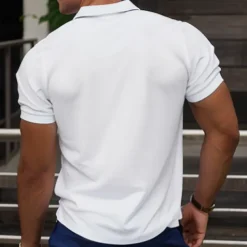 Men's American Flag Veterans Golf Shirt Short Sleeve Polo Shirts Collared Shirts Casual Streetwear Vacation Wear Party Outfits Buttons 3D Print Summer White