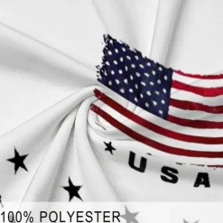 Men's American Flag Veterans Zip Polo Shirts Golf Shirt Short Sleeve Polo Shirts Collared Shirts Streetwear Vacation Wear Party Outfits 3D Print Quarter Zip Polo Spring & Summer White Blue