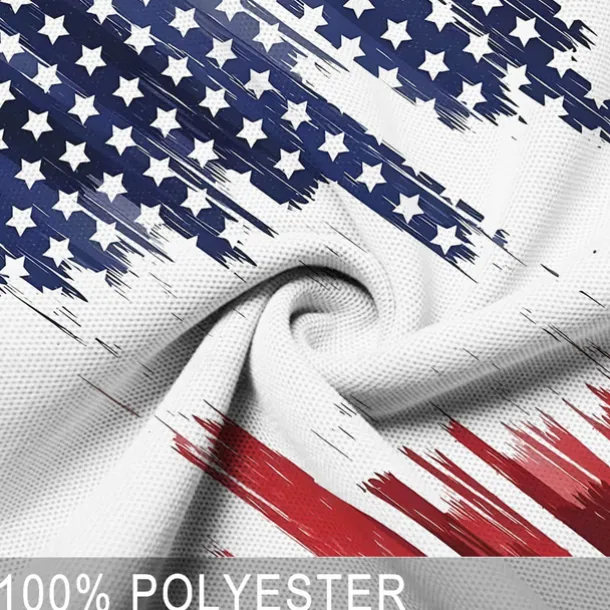 Men's American Flag Veterans Polo Shirts Golf Polos Shirts Long Sleeve Polo Shirts Collar Vacation Party Evening Wear Dailywear Zipper 3D Print Spring Fall & Winter Blue