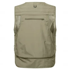 Men's American US Flag Waistcoat Gilet Fishing Vest Tactical Practical Removable Casual Sports Outdoor Fishing Photography Mesh Side Pockets Quick Dry Collarless Sleeveless Army Green Dark Blue
