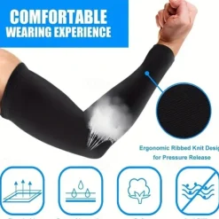 Men's And Women's Cooling Arm Sleeves, UV Sun Protection Arm Cover, Suitable For Golfing, Cycling, Running And Driving