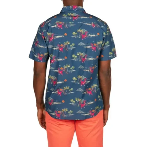 Men's Animal Dinosaur Coconut Tree Shirt Summer Hawaiian Shirt Aloha Shirt Short Sleeves Shirt Turndown Tropical Hawaiian Designer Outdoor Casual Daily White Black / Green Navy Blue 3D Print S M L