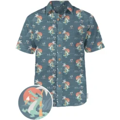 Men's Animal Dinosaur Coconut Tree Shirt Summer Hawaiian Shirt Aloha Shirt Short Sleeves Shirt Turndown Tropical Hawaiian Designer Outdoor Casual Daily White Black / Green Navy Blue 3D Print S M L