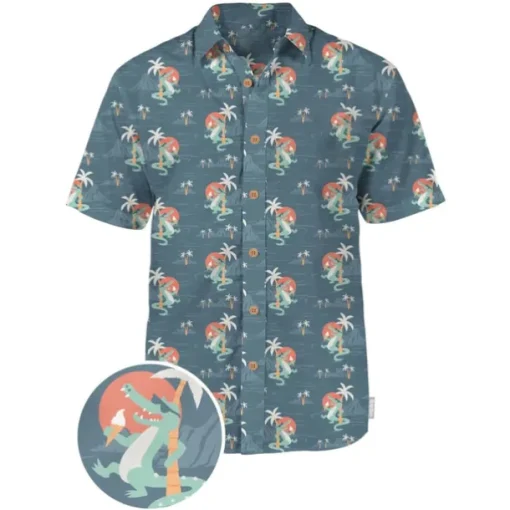 Men's Animal Dinosaur Coconut Tree Shirt Summer Hawaiian Shirt Aloha Shirt Short Sleeves Shirt Turndown Tropical Hawaiian Designer Outdoor Casual Daily White Black / Green Navy Blue 3D Print S M L