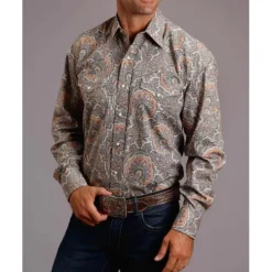 Men's Animal Horse Graphic Prints Shirt Western Shirt Cowboy Shirt Long Sleeve Fashion Designer Casual Outdoor Daily Fall & Winter Turndown Print Button-Down White Black / Green Light Green Black