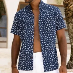 Men's Animal Leopard Shirt Summer Hawaiian Shirt Aloha Shirt Short Sleeves Shirt Turndown Tropical Fashion Hawaiian Outdoor Street Hawaiian Black Brown Green S M L