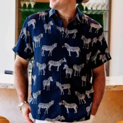 Men's Animal Leopard Shirt Summer Hawaiian Shirt Aloha Shirt Short Sleeves Shirt Turndown Tropical Fashion Hawaiian Outdoor Street Hawaiian Black Brown Green S M L