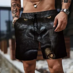 Men's Animal Shark 3D Print Swim Shorts Board Shorts Swimming Trunks Mid Waist Vacation Sports Streetwear Party Casual Daily Drawstring with Mesh lining Elastic Waist Designer Clothing Apparel