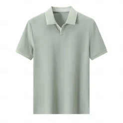 Men's Anti-bacterial UV Protection Cooling T Shirt Fold-over V Neck Collar School Training Short Sleeve with White Trim Clothing Apparel